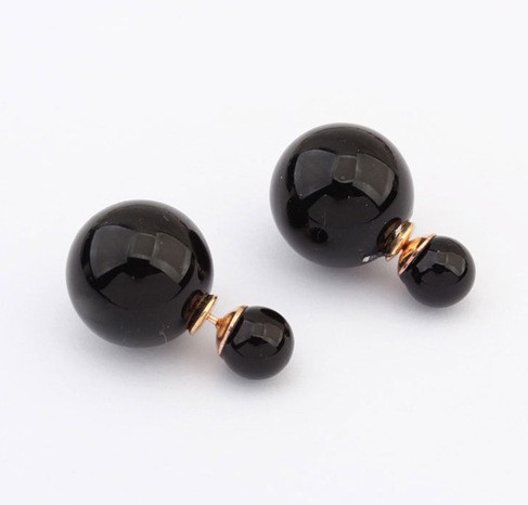 Stud Black Bead Earrings VGA07001