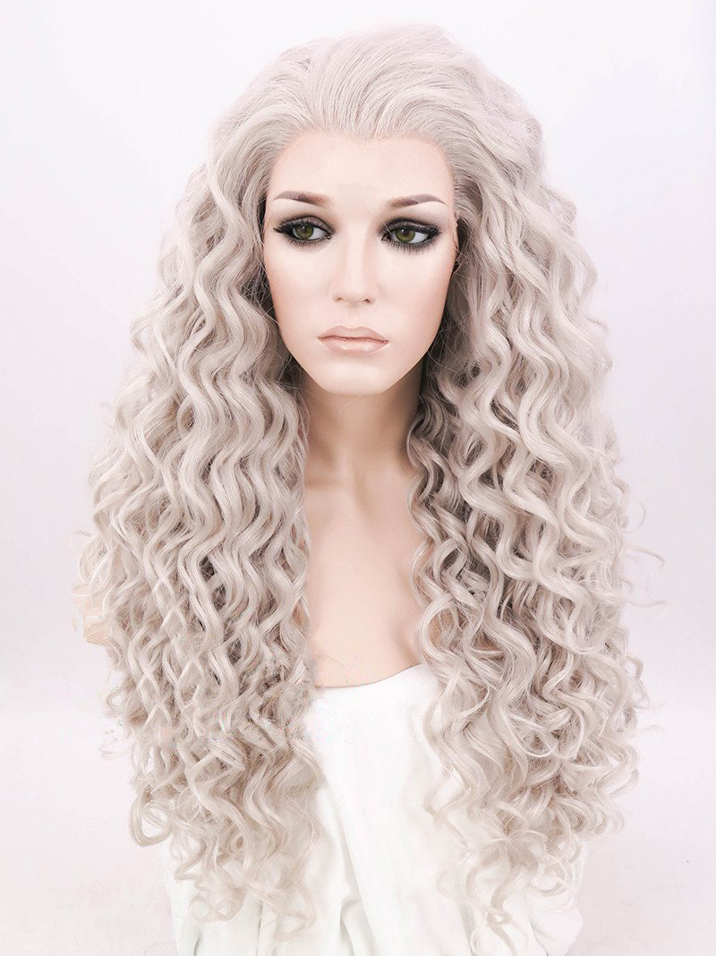 Platinum Blonde 24" Synthetic Wigs Lace Front Wigs VGW05004