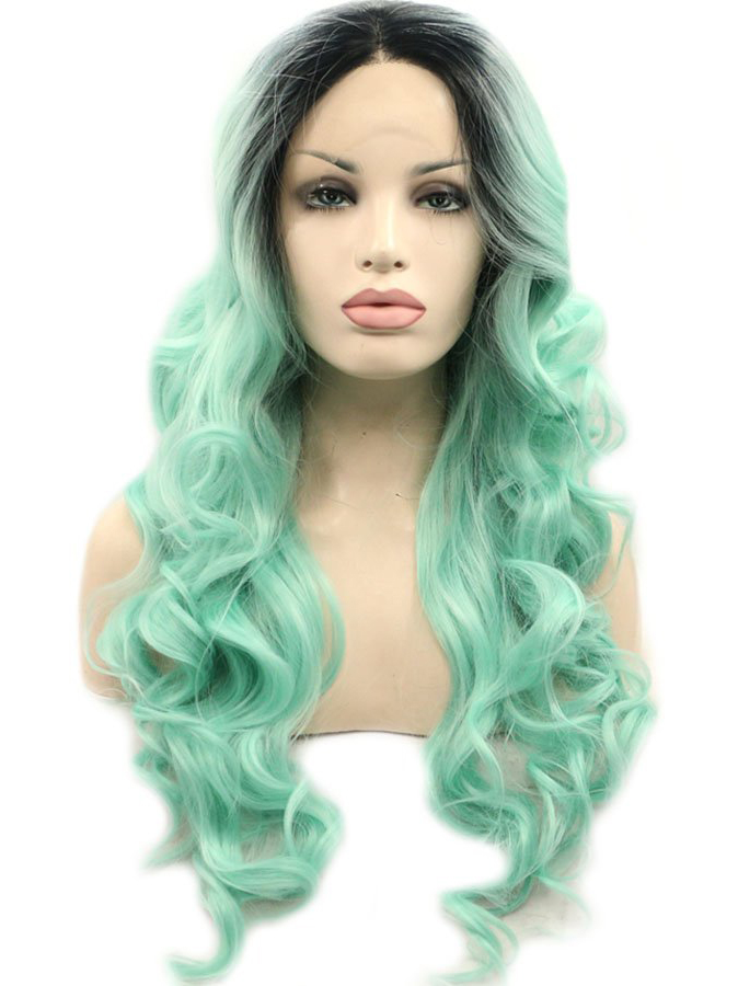 Mint 26" Synthetic Wigs Lace Front Wigs VGW05006