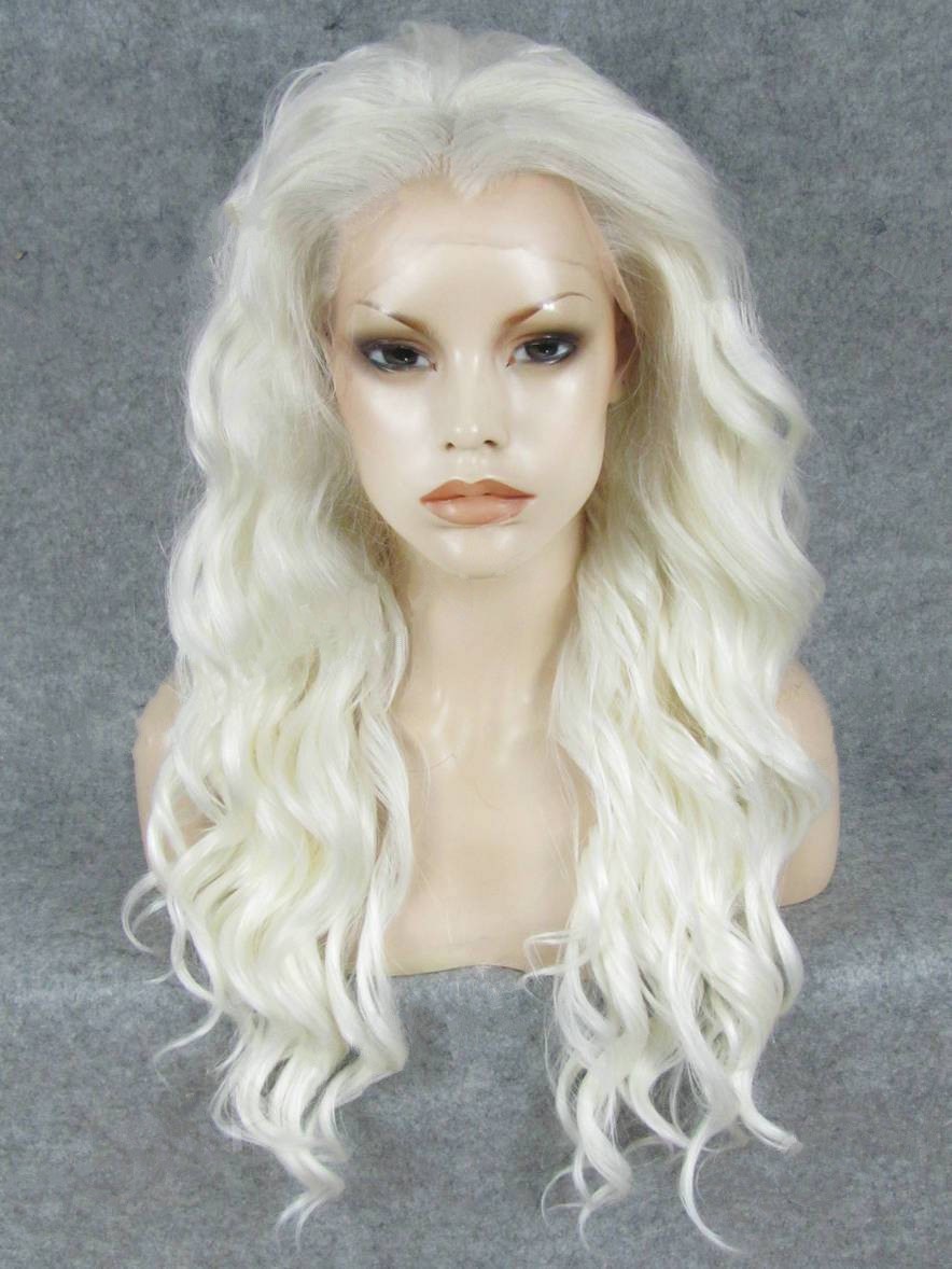 White 24" Synthetic Wigs Lace Front Wigs VGW05014