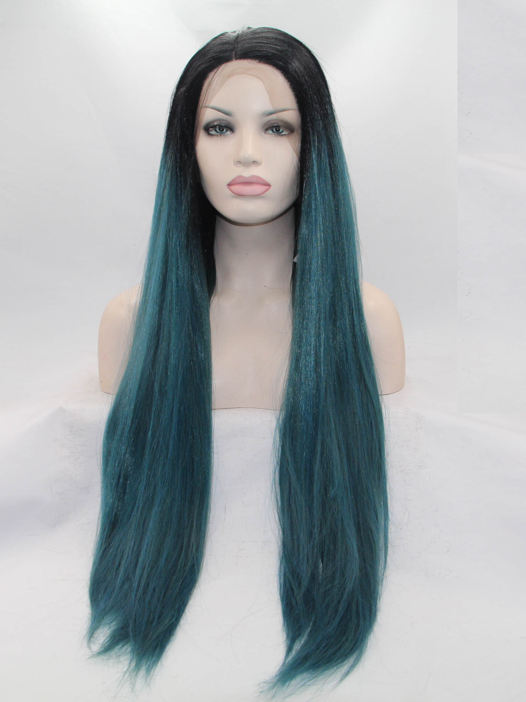Black To Emerald Wigs For Ladies