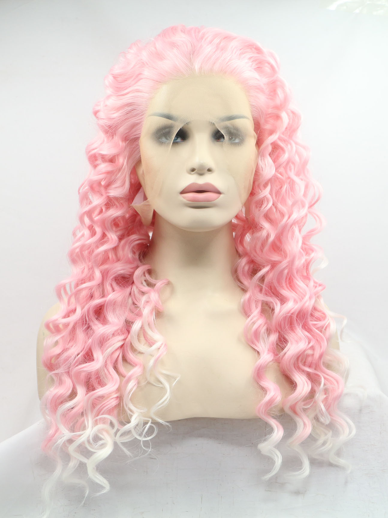 Baby Pink 16" Synthetic Wigs Lace Front Wigs VGW05011