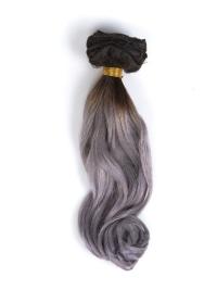 Clip In Black To Silver Ombre Hair Extensions VGE09001