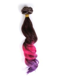 Clip In Brown To Magenta To Purple Colorful Ombre Hair Extensions VGE09012