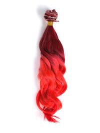 Indian Remy Burgundy To Ture Red Colorful Ombre Clip In Hair Extensions VGE09015