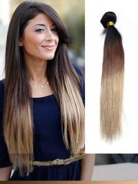 Indian Remy Black To Brown To Blonde Ombre Clip In Hair Extensions VGE11004