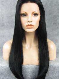 Black 24" Synthetic Wigs Lace Front Wigs VGW05018
