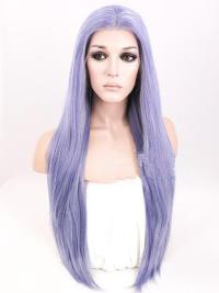 Long Straight Cool Lilac 26“ Lace Front Wigs VGW05026