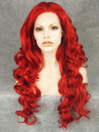 Long Curly Red 26" Lace Front Wigs VGW05028
