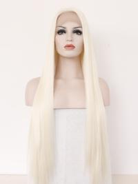 Long Straight Platinum 26" Lace Front Wigs VGW05045