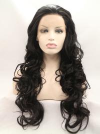 Black 26" Synthetic Wigs Lace Front Wigs VGW05016
